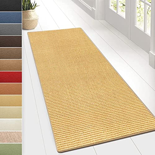 KARAT Sisal Teppich - Teppichläufer 80 cm breit - Naturfaser Läufer - Teppich für Wohnzimmer, Flur, Schlafzimmer - Sisalteppich Sylt (80 x 300 cm, Natur)