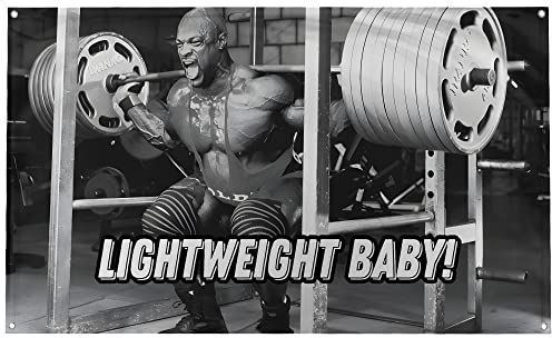 Banger Ronnie Coleman Lightweight Baby! The King 8 x Mr Olympia motivierende, inspirierende Wanddekoration für Büro, Fitnessstudio, Wohnheim, Wanddekoration, Design auf einer 90 x 150 cm großen