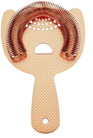 Barfly M37203CP Heavy Duty Spring Bar Strainer Copper Plated-Diamond Lattice, Modern