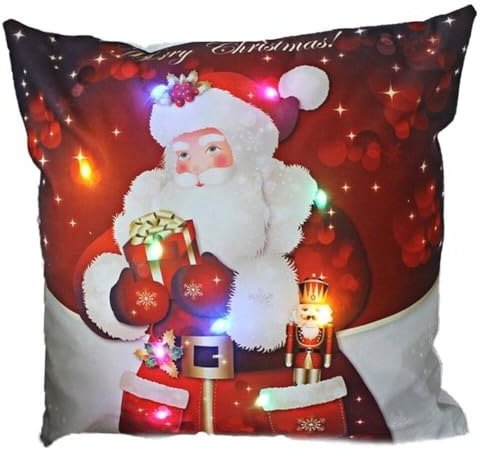 Bemvp Led Weihnachten Kissen Abdeckung Frohe Santa Claus Licht Kissen Abdeckung Weihnachten Kissen Hause Dekoration Neue Jahr Dekor 45 * 45 cm
