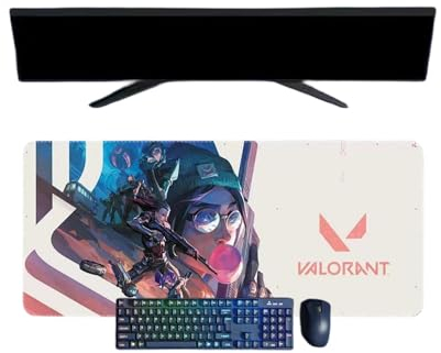 Valorant Game, XXL-Mauspad, 800 x 300 mm, Gaming-Tastatur, wasserdicht und 3 mm, rutschfeste Gummibasis, strukturierte Oberfläche