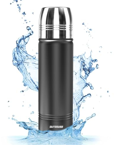 Thermos isotherme, Gourde isotherme en acier inoxydable de 350ml, 500ml, 750ml, Thermos café 100% étanche en acier inoxydable à double paroi sans BPA pour sports et activités en plein air (500ml)