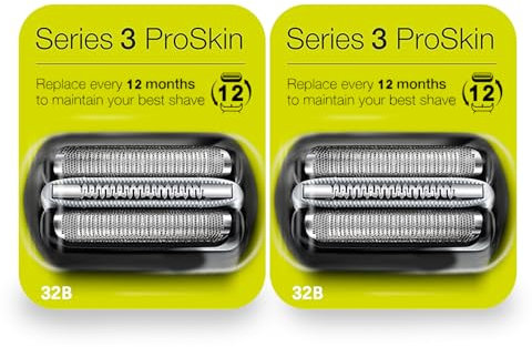 32B Series 3 Elektrorasierer Ersatzkopf Zubehör für Braun S3 Folie & Cutter Rasierköpfe, anwendbar für Braun S3 3040s 3010s 310s 3000s 3050cc 3080s 390cc usw