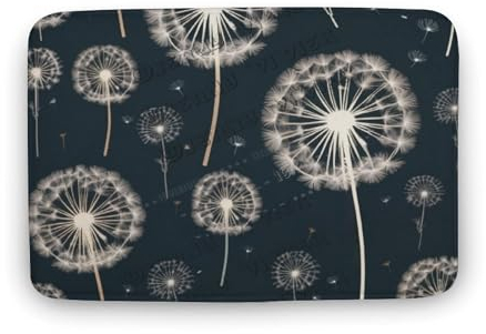 NANVIER Badematte für Badezimmer, Pusteblumen-Druck, Boho-Teppich, Badezimmermatten, rutschfeste Unterseite, waschbarer Bezug, Bodenmatte, Badezimmerdekoration, 40 x 60 cm