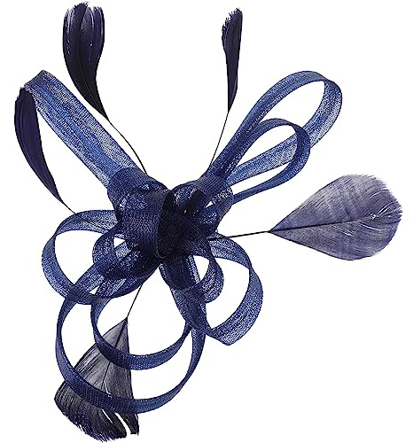 Wensmy Stylish Women Fascinators Wedding Flower Hair Clips Perfect Bridal Headpieces for Dazzling Look (Dark Blue)