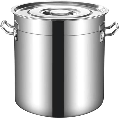 Suppentopf Suppentopf Suppeneimer aus Edelstahl, Kochtopf Dampfgarer Kochgeschirr Schmortopf Langlebiger und großer Suppeneimer mit Deckel,45CM*45CM