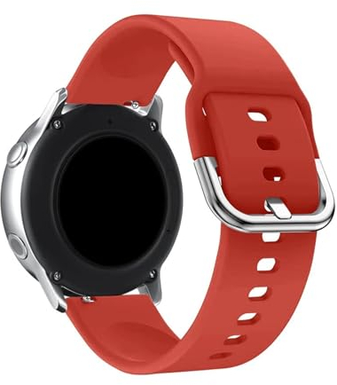 LKQASD 20 mm 22 mm Armband kompatibel mit Galaxy Watch 6/5/Pro/3/4/6 Classic 43 mm 47 mm/Active 2 Silikon-Sportarmband kompatibel mit Gt 3-2-2e Band(Color:Red S 05,Size:Galaxy 6 40mm 44mm)