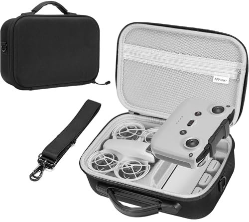 FPVtosky Wasserdichtes Koffer für DJI Neo Fly More Combo mit DJI RC-N3 Drohne Tasche Absturzsicherung kompakte Tragetasche Schutz Aufbewahrung Zubehör Protection Schwarz