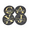 Personalisierte Filzuntersetzer mit Monogramm und Wunschnamen Untersetzer Filz (schwarz)