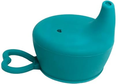Genérico Tapa Silicona Bebé, Adaptador para Vaso Aprendizaje Bebe Antivuelco y Antiderrame, Tapa Aprendizaje para Vaso y Biberón, Boquilla Ergonómica y Antigoteo, Libre de BPA, +6 meses (Azul)