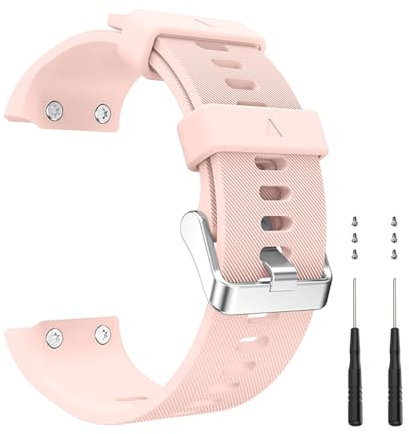 Bracelet Compatible avec Garmin Forerunner 35/30, 22mm Bracelets de Remplacement en Silicone pour Garmin Approach S10 avec 6 Vises et 2 Tournevis (Rose)