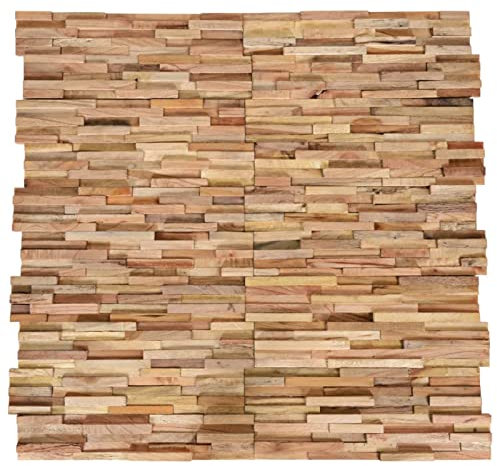 ShGaxin 3D-Wandverkleidung 10 STK. 1,08 m² Massivholz Teak, Deckenpaneele, Wall Panel, Wandverkleidung, Wandgestaltung, Wanddeko, Dekorative Wandpaneele - 326178