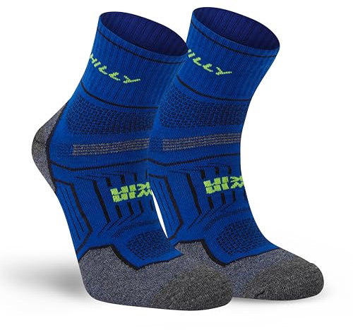 Hilly, TWIN SKIN - Bracelet de cheville anti ampoules - Rembourrage moyen - Cobalt/gris chiné - M