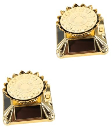 2 Stk Uhrenständer Drehscheibe Anzeige Polar- Staffeleien Solardrehständer Stand Uhrenbeweger Wickler Staffelei Stehen Led Ladegerät Für Solaruhren Halter Steht Golden Plastik PartyKindom