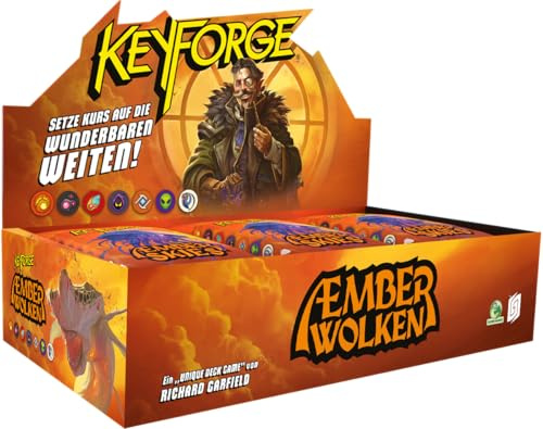 ELZNIR GAMES KeyForge: Æmberwolken – Display mit 12 Archon Decks, neues Set mit Wolkenreitern, Aemberwolken, von Richard Garfield, einzigartiges Duell-Kartenspiel, ab 10 Jahren