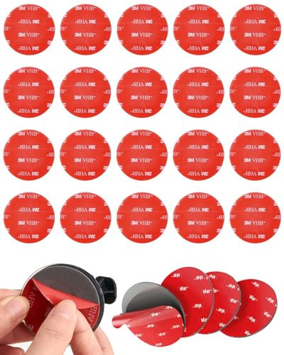 ZEXIJOW Biadesivo Extra Forte,3M VHB Confezione da 20 pezzi di Pastiglie Biadesivo Extra Forte,Impermeabile e resistente alle alte temperature,Adatta per auto,Action camera,Diametro 25 mm