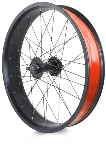 20in/24in/26in X 4.0 Fat Tire Bike Front Rear Wheel Disc Brake Snow Bike Wheelset QR 135mm/195mm 36H Hubs Beach Bike Wheels 14G Spokes for 7/8/9/10s Rotary Freewheel E-bike black