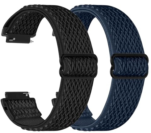 SHIJZWD Elastische Uhrenarmbänder 16mm 18mm 19mm 20mm 22mm 24mm Armband mit Schnellverschluss, Verstellbares Dehnbares Nylon Loop Sport Atmungsaktive Ersatzarmband für Herren Damen