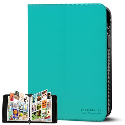 Sammelalbum Album Ordner mit 9 Fächer - 40 Seiten Sammelmappe für 720 Karten - Sammelkarten Binder Heft für Yu-Gi-Oh, MTG, Sportkarten - Grün