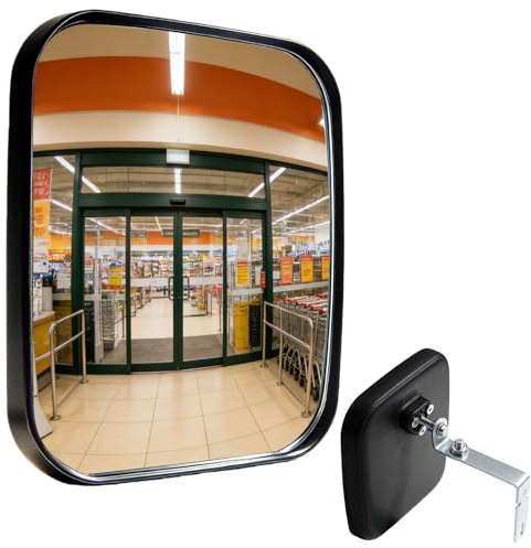 Verkehrsspiegel 19 x 16 cm Verstellbarer Weitwinkel Konvexspiege, Weitwinkel Sicherheit Convex Spiegel für Ausfahrten, Garage, Lager, Hof, Krankenhaus, Geschäfte, Innen und Außen