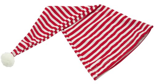 TrendandStylez Gestreifte Schlafmütze für Karneval & Fasching – Lustige Zipfelmütze mit Bommel als Kostüm Zubehör für Damen & Herren – Mütze in Rot, Blau oder Schwarz – Unisex Party Kopfbedeckung