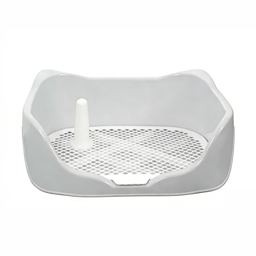 Hundetoilette für Rüden, Auslaufsichere Hundetoilette mit Niedrigem Einstieg und Zielpfosten, Hundetoilette Aus Netzgewebe für Kleine Bis Mittelgroße Hunde, Leicht Zu Reinigen(White)