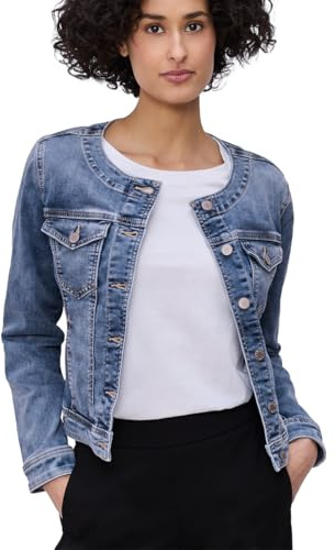Street One Damen Jeansjacke mit Rundhals und Knopfleiste