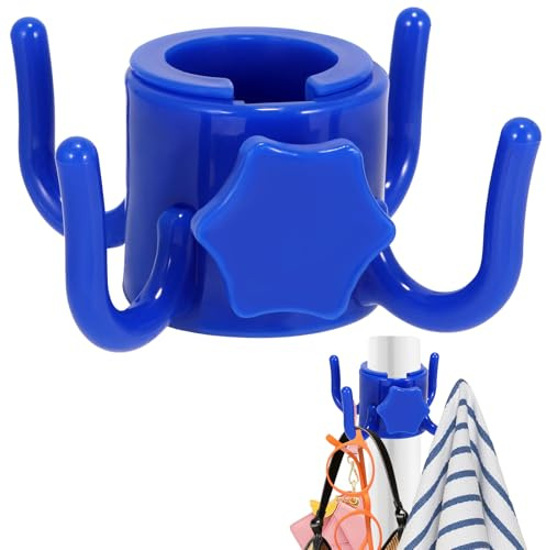 GUIZIYAO 4 Puntas Gancho Para Colgar Sombrilla De Playa, Gancho Sombrilla Playa, Toallas, Ropa, Cámara, Gafas, Bolsos – Para Sombrillas De Sol Y Viaje, Azul