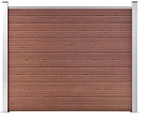 Hommdiy Zaunelement Sichtschutzzaun WPC 180x146 cm Braun