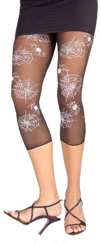 KULTFAKTOR GmbH Capri-Leggings Spinnennetz schwarz-Weiss Einheitsgröße