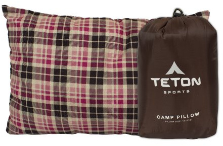 Teton Sports Camp Pillow; Great for Travel, Camping and Backpacking; Washable, Brown
