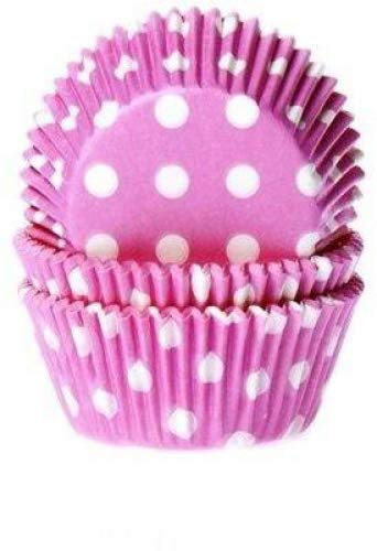 50 Muffinförmchen, rosa weiß gepunktet
