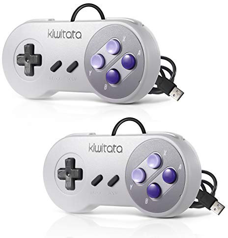 kiwitata Classic Retro Super Nintendo SNES controlador USB jopypads para Win PC/Mac Gamepads