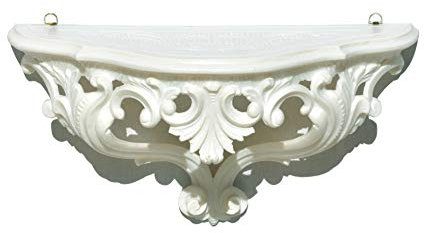 Ideacasa Console / Étagère murale blanc optique, style baroque Louis XVI, ameublement vintage pour maison