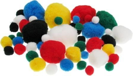 Pompons in Schwarz 7mm x 60Stück.