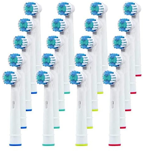 KAV PLUS 20 Pcs Oral B Compatible Electric Toothbrush Heads – Replacement Brush Heads for Most Oral B Electric Toothbrushes, Deep & Precise Cleaning for Plaque Removal & Gum Care (White, 20 Heads)