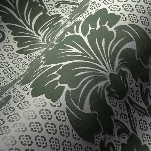 Architects Paper beflockte Vliestapete Luxury Wallpaper Tapete mit Ornamenten barock 10,05 m x 0,52 m blau grün Made in Germany 305443 30544-3