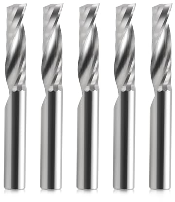 Fräser,CNC Fräse,Schaftfräser,Holz Fräser,CNC fräser,VHM Einschneidiger Fräser mit 6mm Schaft x 22mm Schnittlänge CNC Schaftfräser for Dichteplatte, Kunststoff, PCB, PVC, MDF, Nylon, Harz, Sperrholz