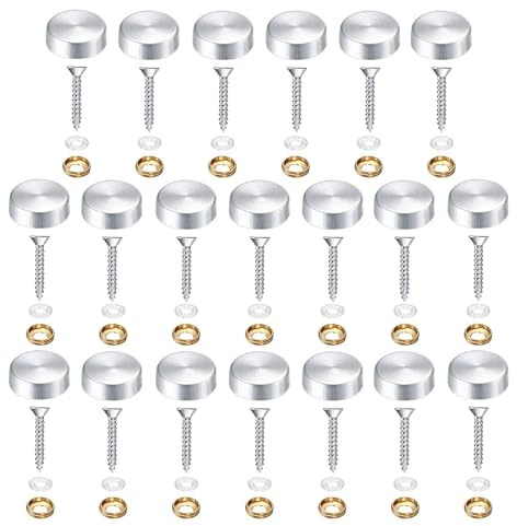 Hicello 20 PCS Stainless Steel Screw Cover Caps Ø 20 mm (13/16 inch) | Polished Mirror Nails Caps, for Fasteners Advertising Hardware Decor Glass Sign Table