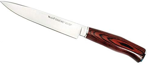 Muela Cuchillo GAUCHO-20CO hoja de acero MoVa de 20 cm y empuñadura de madera de cocobolo para Caza, Pesca, Supervivencia y Bushcraft Realizado en Ciudad Real + Portabotellas de regalo