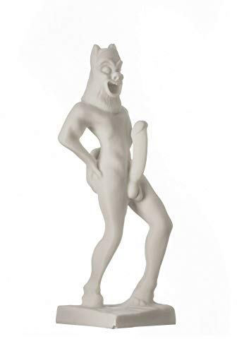 Satyr Pan Panas griechische römische Statue, handgefertigt, Alabaster, männliche Figur, 22 cm