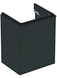 Keramag Geberit Smyle Square Handwaschbecken Unterschrank, 500364, 492x617x406mm, mit 1 Tür, linksöffnend, Farbe: Lava/lackiert matt - 500.364.JK.1