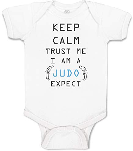 Custom Personalized Baby Bodysuit Keep Calm Trust Me I Am A Judo Expert Sport Funny Cotton Boy & Girl Baby Clothes A White Design Only Newborn
