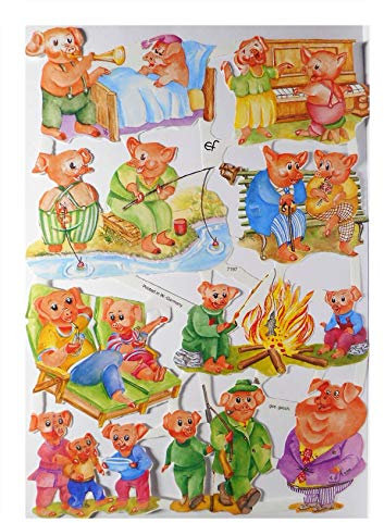 Glanzbilder EF 7197 spielende Schweinchen Schwein Sau Posiebilder Deko 825