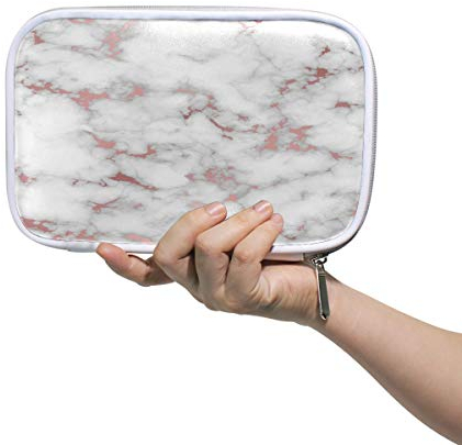 RXYY Pencil Case Marble Rose Gold Texture, Holder Pencil Bag Zipper Stationery Travel Pouch Bag Organizer Brush Cosmetic Pen Bag for School Girls Boys