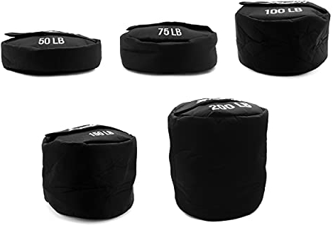 Shogun Sports Trainingssandsack Heavy Duty Workout Sandsäcke für Heavy Training Fitness Military Conditioning Cross-Training Krafttraining Heavy Sandsack Gewichte (Schwarz, 34 kg)