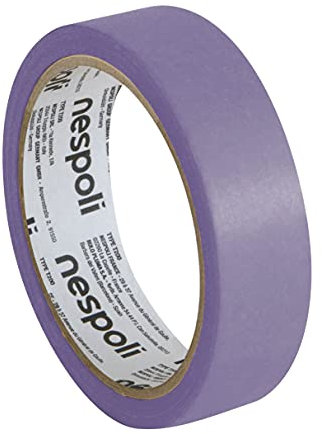 Nespoli – Nastro Carta di Riso Adesivo Precimask Sensitive 25mm x 50m per Mascherature Precise su Carta da Parati - Facile da Strappare, Rimozione Senza Residui, Verniciatura Fai da Te