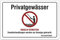 Aluverbund Hinweis Schild 30x20cm Wetterfest Kratzfest UV beständig - Privatgewässer Angeln verboten