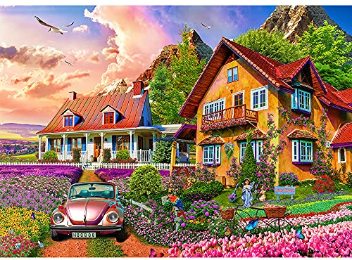 Puzzle 1000 Teile für Erwachsene,Impossible Puzzle, Geschicklichkeitsspiel für die ganze Familie- Garten Villa