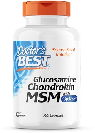 Doctor's Best, Glucosamine-Chondroitin MSM, avec OptiMSM, 360 Capsules, Testé en Laboratoire, Sans Soja, Sans Gluten, Sans OGM